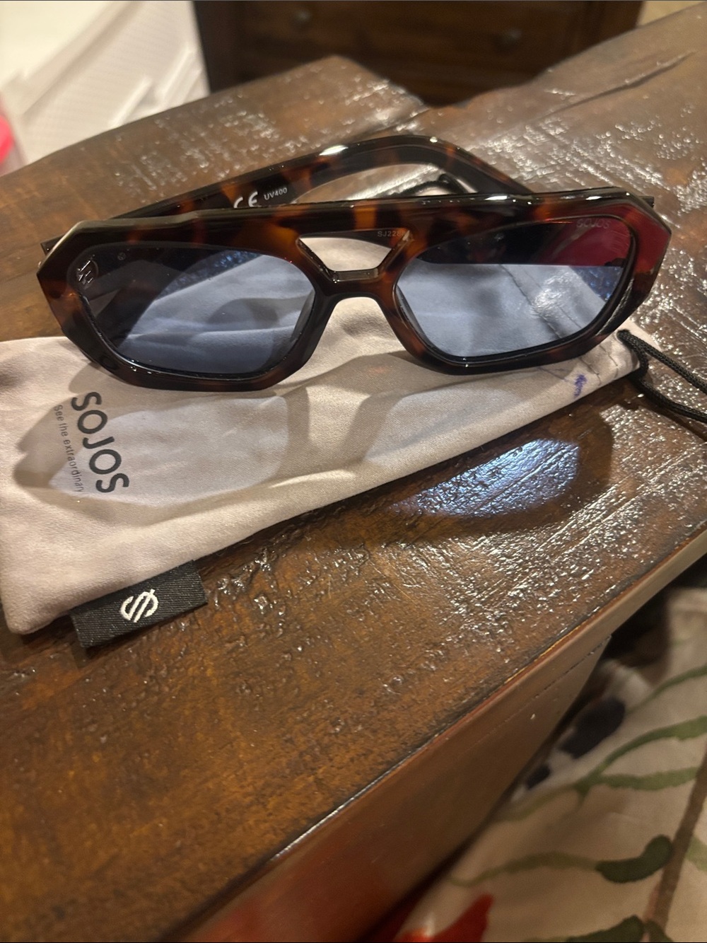 Sojos Women's Tortoiseshell Sunglasses with Blue Lenses
